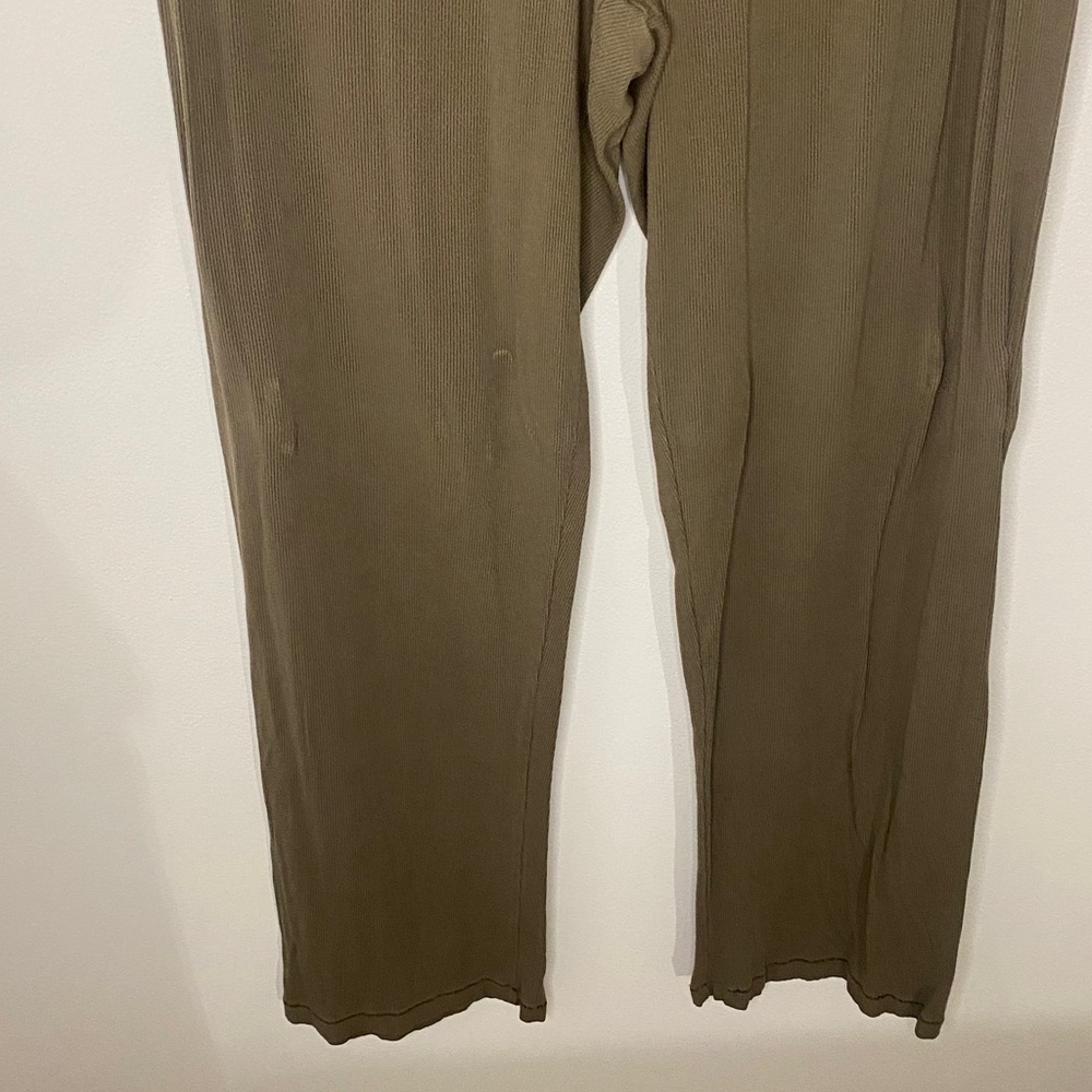 Skims Women's Olive Green Stretch Pull-On Ribbed Loungewear Pants XL - Picture 3 of 7